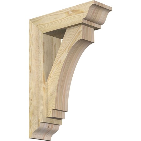 Ekena Millwork Imperial Traditional Rough Sawn Bracket w/ Offset Brace, Douglas Fir, 6"W x 18"D x 26"H BKT0604X18X26IMP01RDF